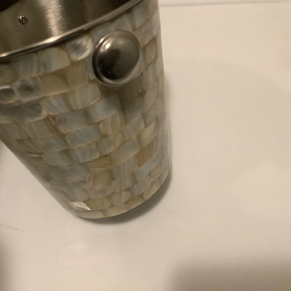Mother of Pearl Ice Bucket | Stainless Steel Wine & Champagne Chiller | Coastal